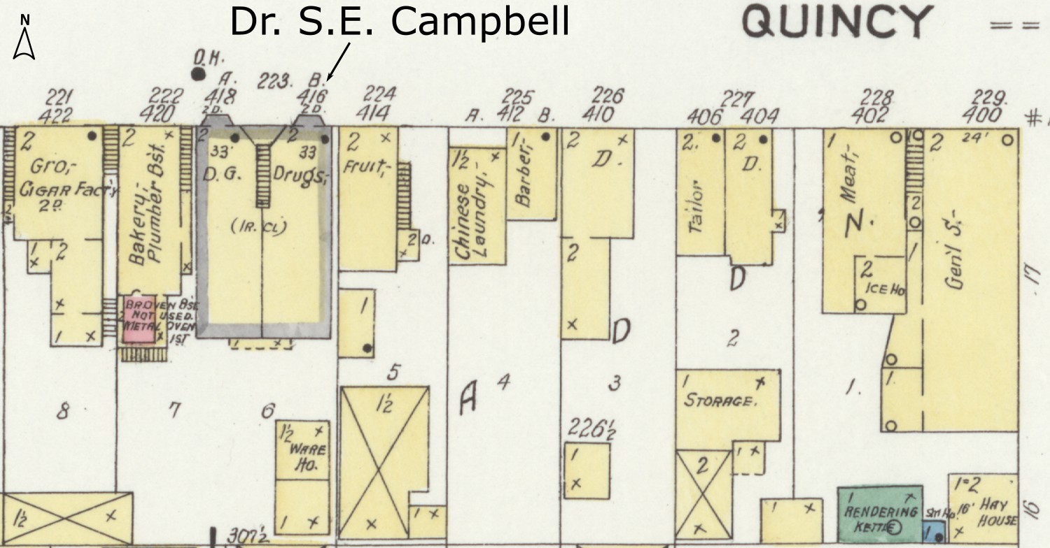 Sanborn map, Quincy St., Hancock - Nov 1907