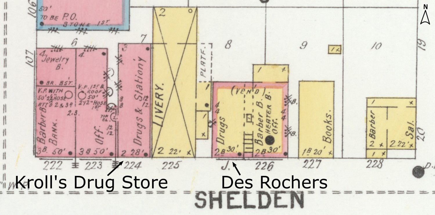 Sanborn map, Shelden Ave., Houghton - Jun 1900