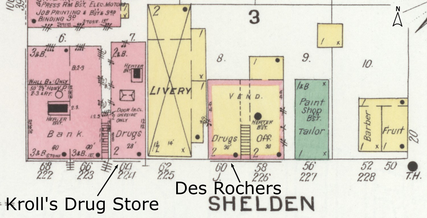 Sanborn map, Shelden Ave., Houghton - Feb 1908