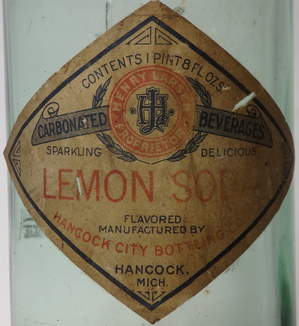 Henry Larsen ABM soda label<br>Courtesy of the Richard Dana Collection
