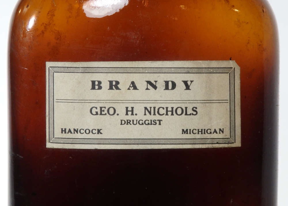 Nichols brandy bottle